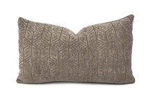 Load image into Gallery viewer, F. Schumacher COSMATI CHENILLE  in Smoke Pillow Cover - 12" x 20" Light Gray and Dark Gray Geometric Pattern Cushion Case