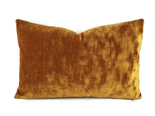 Load image into Gallery viewer, Kravet CHIC VELOUR in Antique Gold Velvet Lumbar Pillow Cover - 12.5" x 20" Silky Plush Gold Velvet Cushion Case