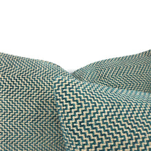 Load image into Gallery viewer, GP & J Baker GLANVILLE in Teal Lumbar Pillow Cover - 12" x 20" Teal and Gray Geometric Weave Cushion Case