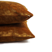 Load image into Gallery viewer, Kravet CHIC VELOUR in Antique Gold Velvet Pillow Cover - 20" x 20" Silky Plush Gold Velvet Cushion Case