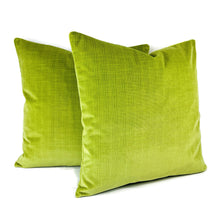 Load image into Gallery viewer, Schumacher Antique Strie Velvet in Lime Pillow Cover - 20" x 20" 69776 Cushion Case
