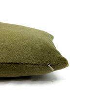 Load image into Gallery viewer, Schumacher Palermo Mohair Velvet in Olive Lumbar Pillow Cover - Select your size - Olive Green Mohair Velvet Rectangle Cushion Cover - 64938