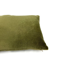 Load image into Gallery viewer, Schumacher Palermo Mohair Velvet in Olive Lumbar Pillow Cover - Select your size - Olive Green Mohair Velvet Rectangle Cushion Cover - 64938