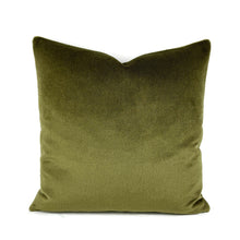 Load image into Gallery viewer, Schumacher Palermo Mohair Velvet in Olive Pillow Cover - Select your size - Olive Green Mohair Velvet Cushion Cover - 64938