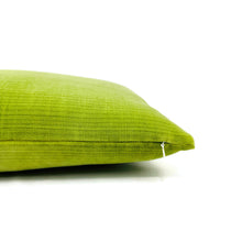 Load image into Gallery viewer, Schumacher Antique Strie Velvet in Lime Lumbar Pillow Cover - 69776 Apple Green Rectangle Cushion Case