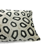 Load image into Gallery viewer, Kravet Couture Chic Tortoise in Anthracite Lumbar Pillow Cover - Silver White and Dark Gray Velvet Abstract Agate Pattern Cushion Case