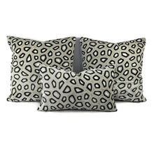 Load image into Gallery viewer, Kravet Couture Chic Tortoise in Anthracite Lumbar Pillow Cover - Silver White and Dark Gray Velvet Abstract Agate Pattern Cushion Case