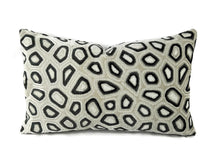 Load image into Gallery viewer, Kravet Couture Chic Tortoise in Anthracite Lumbar Pillow Cover - Silver White and Dark Gray Velvet Abstract Agate Pattern Cushion Case