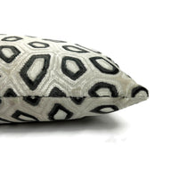 Load image into Gallery viewer, Kravet Couture Chic Tortoise in Anthracite Lumbar Pillow Cover - Silver White and Dark Gray Velvet Abstract Agate Pattern Cushion Case