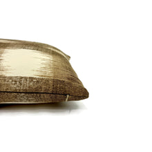 Load image into Gallery viewer, Schumacher RALEIGH IKAT PLAID in Brown and Cream Lumbar Pillow Cover - 12" x 20" Williamsburg Brown and Cream Abstract Pattern Cushion Cover