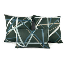 Load image into Gallery viewer, Kelly Wearstler Simpatico Print in Raven Lumbar Pillow Cover - 13" x 20" Lee Jofa Modern Abstract Lines Linen Cushion Cover