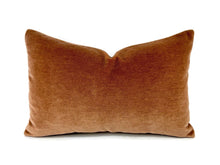 Load image into Gallery viewer, Kerry Joyce SCALA in Sepia Mohair Velvet Lumbar Pillow Cover - 12.5" x 20" Solid Brown Mohair Rectangle Cushion Case