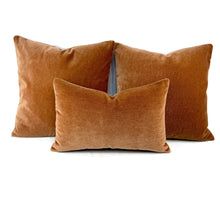 Load image into Gallery viewer, Kerry Joyce SCALA in Sepia Mohair Velvet Lumbar Pillow Cover - 12.5" x 20" Solid Brown Mohair Rectangle Cushion Case