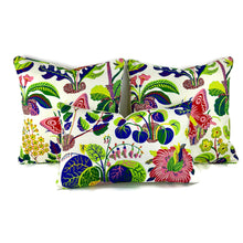 Load image into Gallery viewer, Schumacher EXOTIC BUTTERFLY in Sprint w/ Self-welt Pillow Cover - 14" x 22" Bright and Colorful Indoor/Outdoor Pillow in Pink, Blue & Green