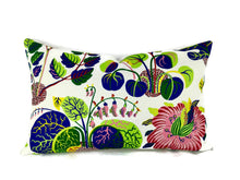 Load image into Gallery viewer, Schumacher EXOTIC BUTTERFLY in Sprint w/ Self-welt Pillow Cover - 14" x 22" Bright and Colorful Indoor/Outdoor Pillow in Pink, Blue & Green