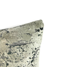 Load image into Gallery viewer, Gray and Silver Velvet Marble Pattern Pillow Cover - 20" x 20" Gray Textured Velvet Cushion Case