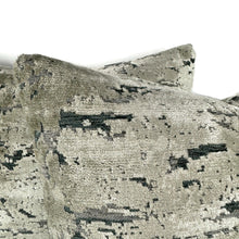 Load image into Gallery viewer, Gray and Silver Velvet Marble Pattern Pillow Cover - 20" x 20" Gray Textured Velvet Cushion Case