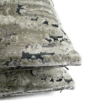 Load image into Gallery viewer, Gray and Silver Velvet Marble Pattern Pillow Cover - 20" x 20" Gray Textured Velvet Cushion Case