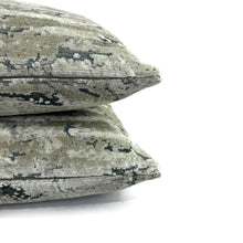 Load image into Gallery viewer, Gray and Silver Velvet Marble Pattern Pillow Cover - 20" x 20" Gray Textured Velvet Cushion Case