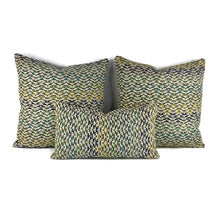 Load image into Gallery viewer, Jane Churchill Iggy in Blue and Green Lumbar Pillow Cover - 12" x 20" Silver Sage Velvet Rectangle Cushion Case