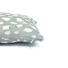 Load image into Gallery viewer, Jan Showers for Kravet LYNX DOT in Ciel Pillow Cover - Rectangle Lumbar - Light Blue with Cream Animal Spot Linen Print Cushion Case