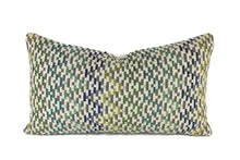 Load image into Gallery viewer, Jane Churchill Iggy in Blue and Green Lumbar Pillow Cover - 12" x 20" Silver Sage Velvet Rectangle Cushion Case