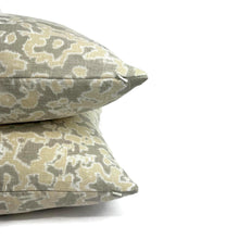 Load image into Gallery viewer, Schumacher RAIN DANCE in Stone Pillow Cover - 20" x 20" Williamsburg Brown and Cream Abstract Pattern Cushion Cover