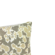Load image into Gallery viewer, Schumacher Rain Dance in Stone Lumbar Pillow Cover - 9" x 20" Williamsburg Brown and Cream Abstract Pattern Cushion Cover