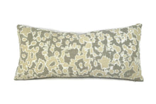 Load image into Gallery viewer, Schumacher Rain Dance in Stone Lumbar Pillow Cover - 9" x 20" Williamsburg Brown and Cream Abstract Pattern Cushion Cover
