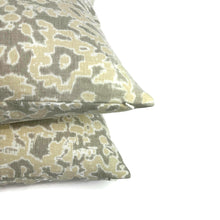 Load image into Gallery viewer, Schumacher RAIN DANCE in Stone Pillow Cover - 20" x 20" Williamsburg Brown and Cream Abstract Pattern Cushion Cover