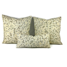 Load image into Gallery viewer, Schumacher Rain Dance in Stone Lumbar Pillow Cover - 9" x 20" Williamsburg Brown and Cream Abstract Pattern Cushion Cover