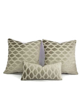 Load image into Gallery viewer, Kravet Couture Added Allure in the color Platinum Cut Velvet Pillow Cover
