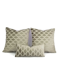 Kravet Couture Added Allure in the color Platinum Cut Velvet Pillow Cover