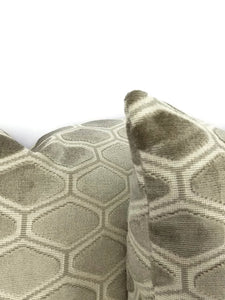 Kravet Couture Added Allure in the color Platinum Cut Velvet Pillow Cover