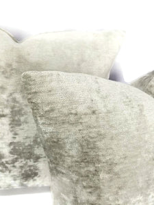Kravet Basics 33322 in the color 11 Square Pillow Cover - Light Gray Silky Shinny Chenille Cushion Case