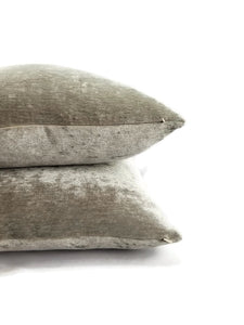 Kravet Basics 33322 in the color 11 Square Pillow Cover - Light Gray Silky Shinny Chenille Cushion Case