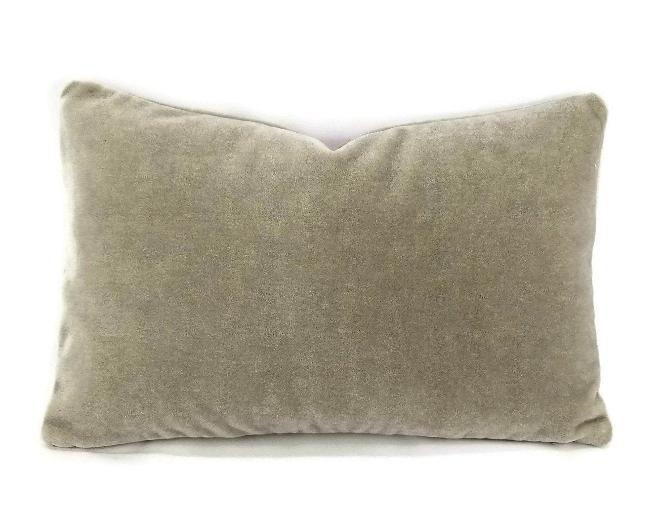 13" x 20" Mario Sirtori Alpaca Mohair in Gray Lumbar Pillow Cover - Long Hair Plush Mohair Velvet Grey Rectangle Accent Cushion Cover