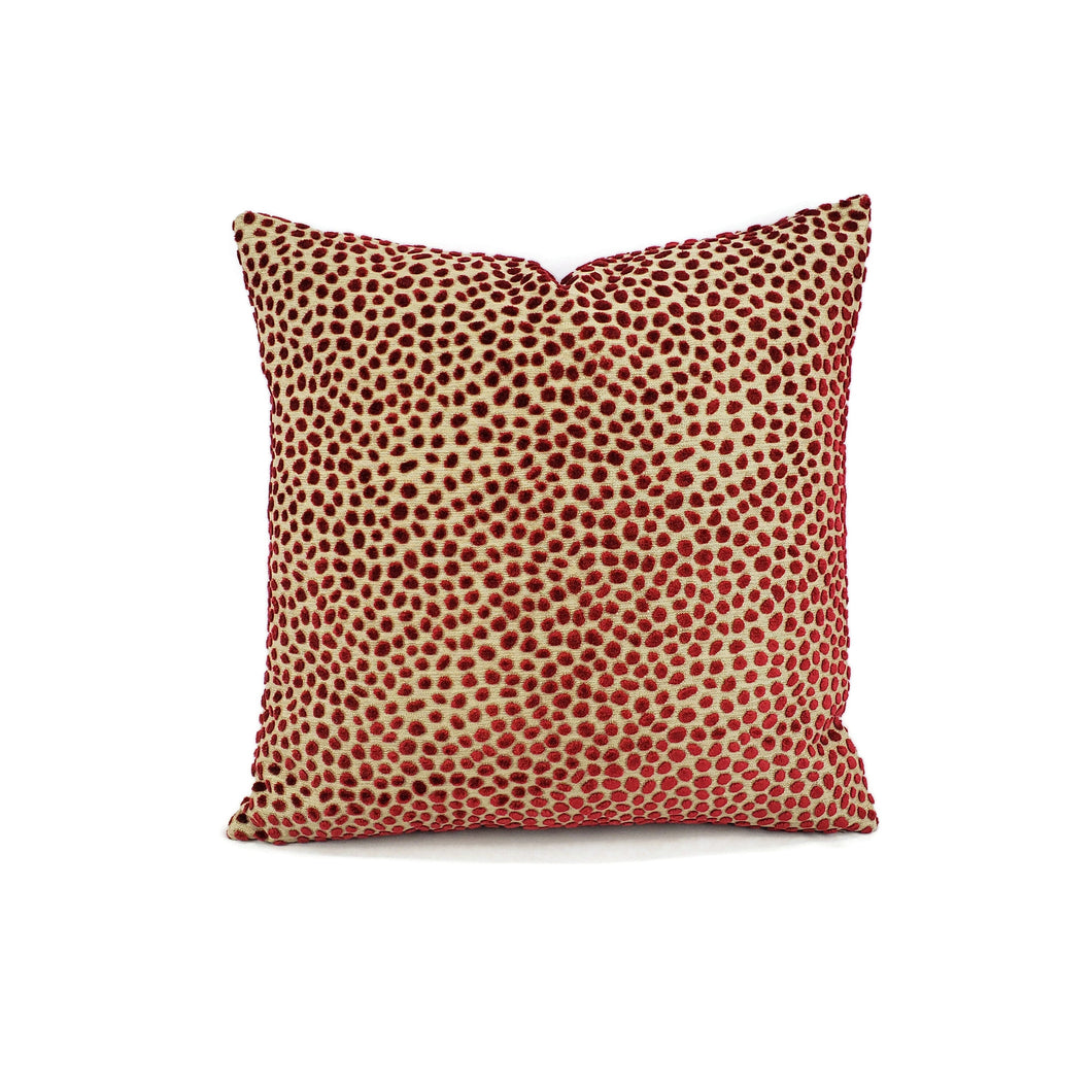 GP & J Baker Cosma in Blush Pillow Cover - Red Velvet Spot Cushion Case