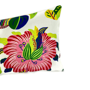 Schumacher EXOTIC BUTTERFLY in Sprint Pillow Cover - 9.5" X 21" Schumacher Bright and Colorful Indoor/Outdoor Pillow in Pink, Blue and Green