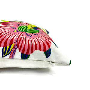 Schumacher EXOTIC BUTTERFLY in Sprint w/ Self-welt Pillow Cover - 14" x 22" Bright and Colorful Indoor/Outdoor Pillow in Pink, Blue & Green
