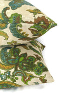 Load image into Gallery viewer, Green, Blue, and Tan Floral Outdoor / indoor pillow
