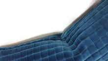 Load image into Gallery viewer, 12&quot; x 20&quot; Blue Velvet Squares Lumbar Pillow Cover
