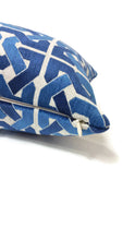 Load image into Gallery viewer, 12&quot; x 20&quot; Groundworks Cliffoney in Blue and White Lumbar Pillow Cover
