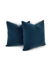 Load image into Gallery viewer, F. Schumacher San Carlo Mohair Velvet in the color Delft Pillow Cover
