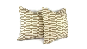 Annie Selke Links in Taupe and Cream Cotton Pillow Cover