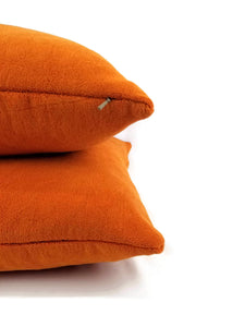 Opuzen Alicante Orange Plush Weave Pillow Cover