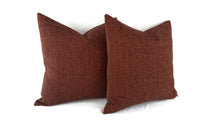 Load image into Gallery viewer, J.F. Fabrics Ajax in Burgandy/Red Textured Weave Pillow Cover
