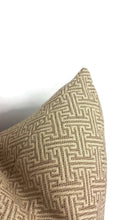 Load image into Gallery viewer, Kravet Smart Tan and Cream Fretwork Pillow Cover
