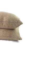 Load image into Gallery viewer, Kravet Smart Tan and Cream Fretwork Pillow Cover
