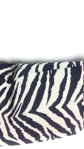 12" x 20" Dark Navy and Off White Zebra Print Cotton Pillow Cover